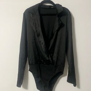 Parisian Works Black Long Sleeve Bodysuit